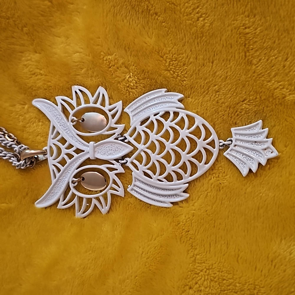 Vintage Metal Owl Pendant Necklace LARGE